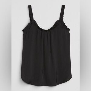 GAP Black satin ruffle trim camisole XSmall